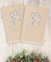 Linum Home Christmas Dove 100% Turkish Cotton 2-Pc. Hand Towel Set