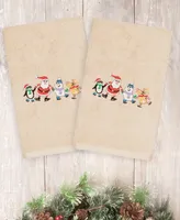 Linum Home Christmas Skating Party 100% Turkish Cotton 2-Pc. Hand Towel Set