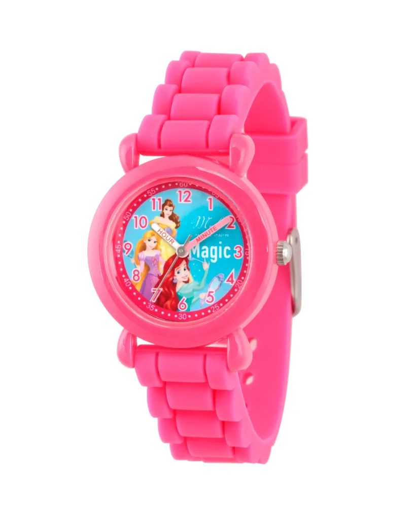 Princess Ariel and Flounder Girls' Red Plastic Time Teacher Watch, Green  Stretch Hook and Loop Nylon Strap with Printed Ariel - Walmart.com