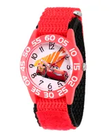 Disney Cars 3 Lightning McQueen Boys' Red Plastic Time Teacher Watch