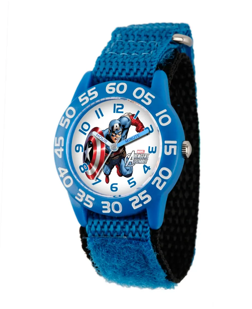 Marvel Captain America Boys' Blue Plastic Time Teacher Watch