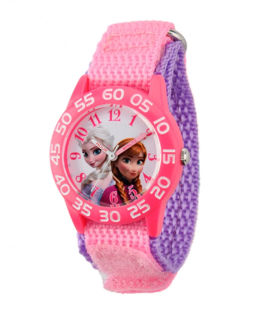 Disney Kids' W001790 Frozen Elsa and Anna Watch, Pink Nylon Band :  Amazon.in: Watches