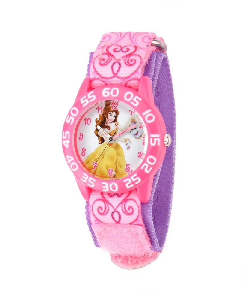 Disney Belle Girls' Pink Plastic Time Teacher Watch