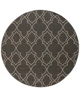 Livabliss Alfresco Alf-9590 Black 5'3" Round Area Rug, Indoor/Outdoor