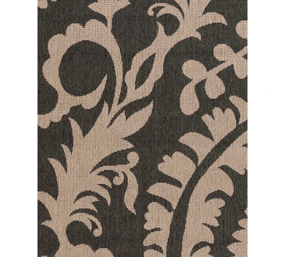 Alfresco Alf-9615 Black 8'9" Square Area Rug, Indoor/Outdoor