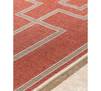 Livabliss Alfresco Alf-9631 Rust 7'3" Round Area Rug, Indoor/Outdoor
