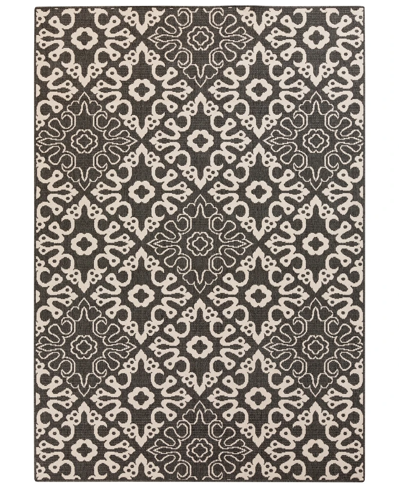 Livabliss Alfresco Alf-9637 Black 7'6" x 10'9" Area Rug, Indoor/Outdoor