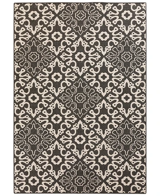 Livabliss Alfresco Alf-9637 Black 7'6" x 10'9" Area Rug, Indoor/Outdoor