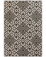 Livabliss Alfresco Alf-9637 Black 7'6" x 10'9" Area Rug, Indoor/Outdoor