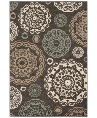 Closeout! Surya Alfresco Alf-9668 Black 2'3" x 4'6" Area Rug, Indoor/Outdoor