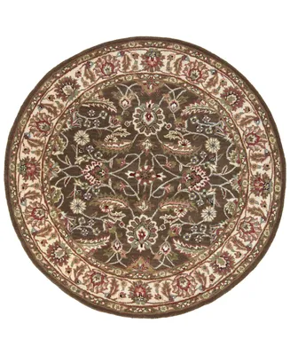 Livabliss Caesar Cae-1003 Dark Brown 4' Round Area Rug