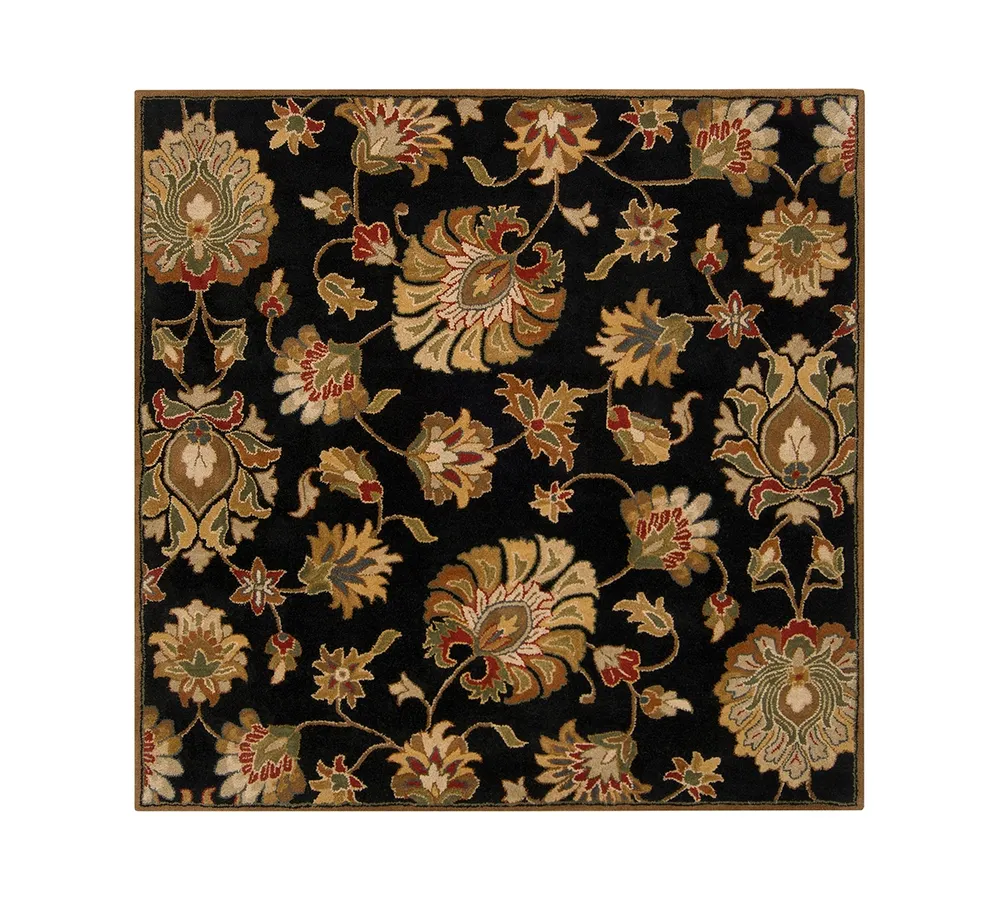 Livabliss Caesar Cae-1027 Black 4' Square Area Rug