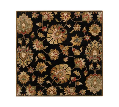 Livabliss Caesar Cae-1027 Black 4' Square Area Rug