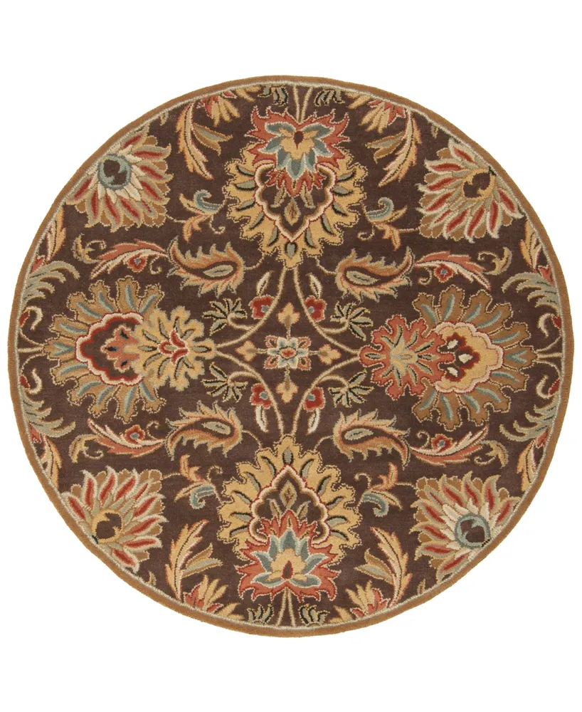 Livabliss Caesar Cae-1028 Dark Brown 6' Round Area Rug