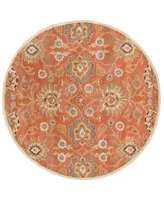 Livabliss Caesar Cae-1107 Burnt Orange 4' Round Area Rug