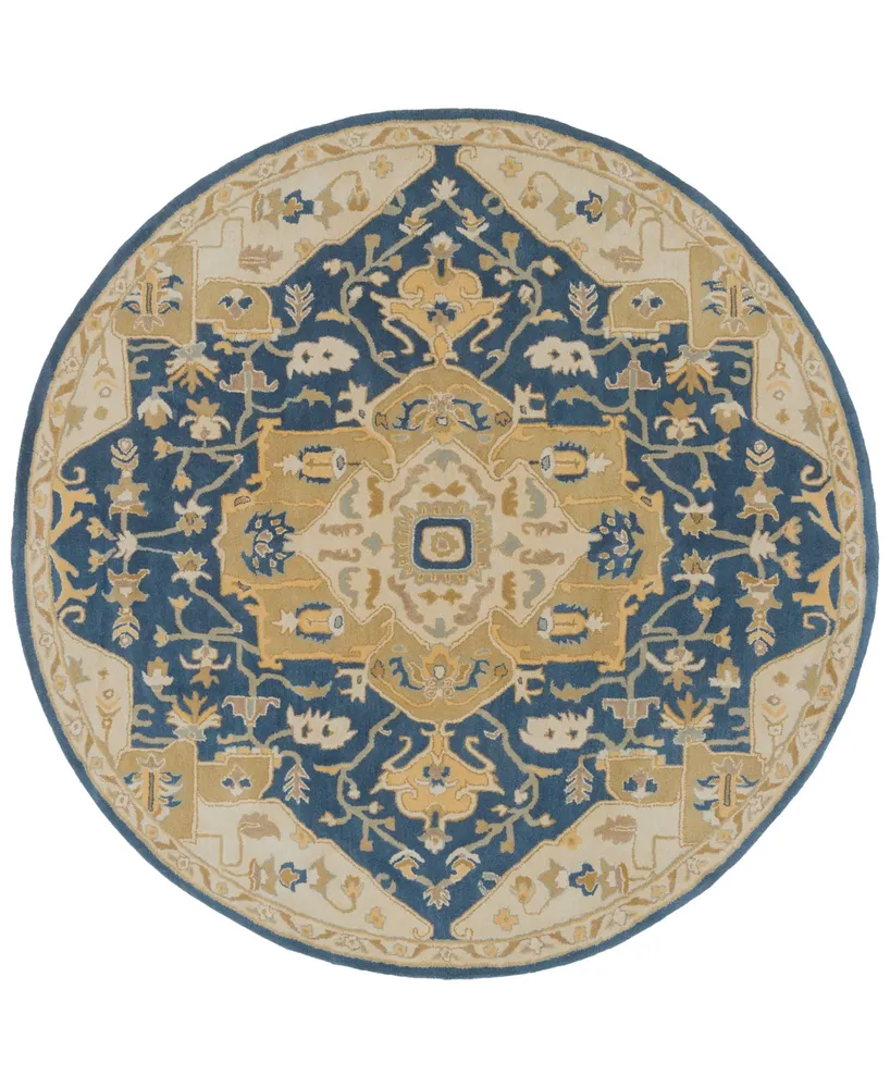 Livabliss Caesar Cae-1145 Navy 4' Round Area Rug