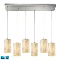 Coletta 1-Light Genuine Stone Pendant in Satin Nickel