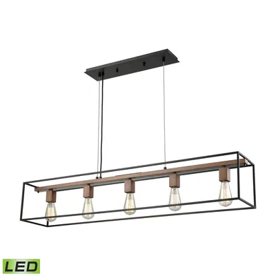 Rigby 5 Light Chandelier in Oil Rubbed Bronze and Tarnished Brass