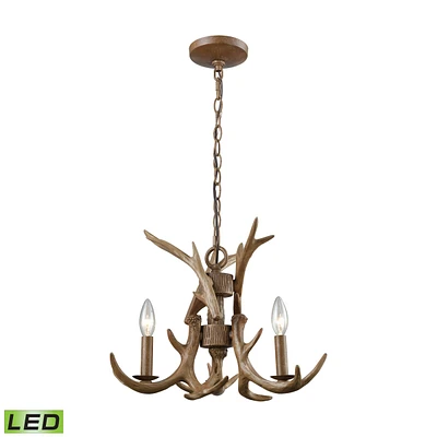 Elk 3 Light Chandelier in Wood Brown