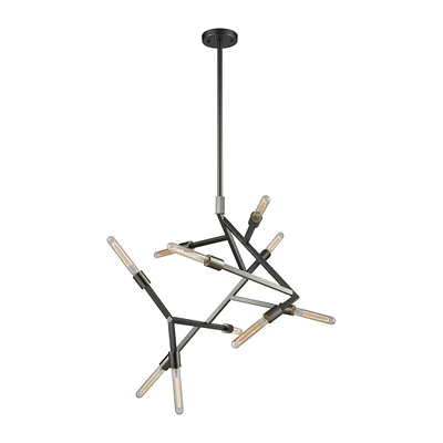 Freeform 10 Light Chandelier in Aged Black Nickel