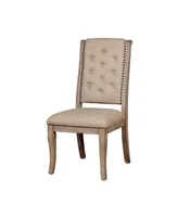 Aggate Rustic Upholstered Dining Chair (Set of 2)