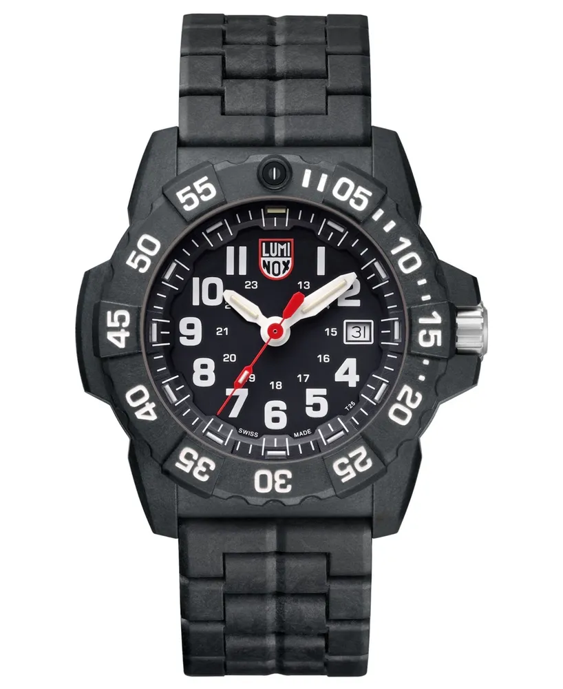 Luminox 3502 Navy Seal Watch, Carbon Link Bracelet