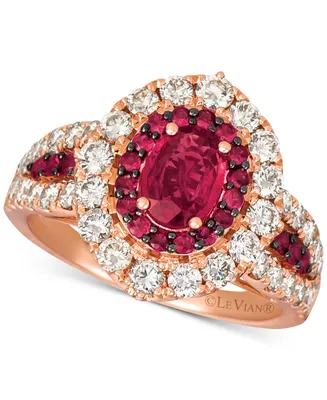 Le Vian Ruby (1-1/5 ct. t.w.) & Diamond (1-1/4 Ring 14k Rose Gold (Also available Yellow or White Gold)