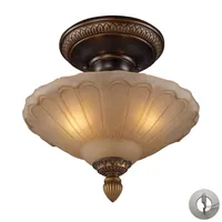 Restoration Flushes 3 Light Semi Flush in Antique Golden Bronze