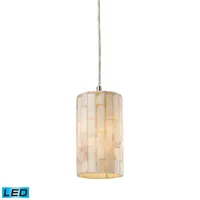 Piedra 1-Light Genuine Stone Pendant in Satin Nickel - Led Offering Up To 800 Lumens (60 Watt Equivalent)