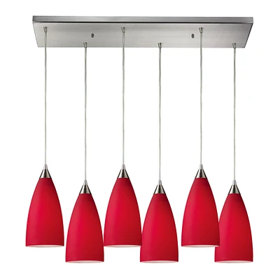 Vesta 6- Light Pendant in Satin Nickel