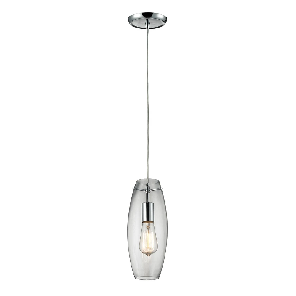 1 light pendant in polished chrome