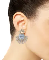 Mother-of-Pearl Two-Tone Fan Drop Earrings in Sterling Silver & 14k Gold-Plate