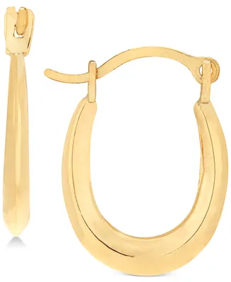 Children's Polished Oval Hoop Earrings in 14k Gold (1/2")