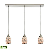 Capri Light Pendant in Satin Nickel and Gray Capiz Shell