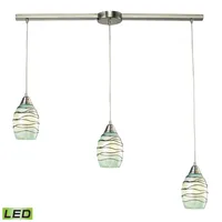 Vines Collection 3 light pendant in Satin Nickel