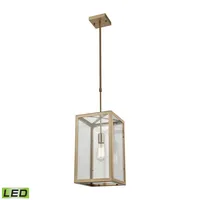 Parameters 1 Light Chandelier in Satin Brass with Clear Glass