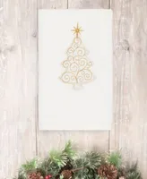 Linum Home Christmas Tree Scroll 100 Turkish Cotton Hand Towel Collection