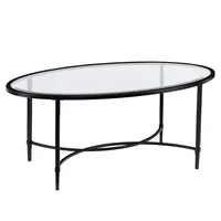 Carabella Metal and Glass Oval Cocktail Table