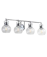 Jonathan Y Shirley 4-Light Metal, Bubbled Glass Vanity Light