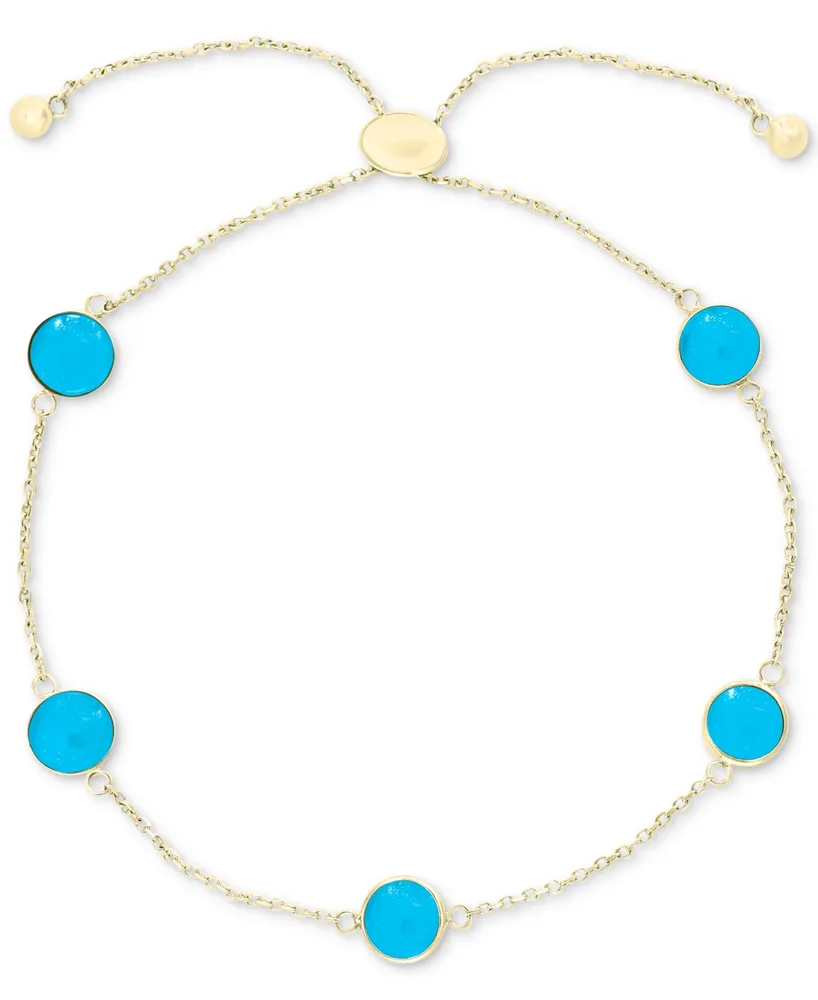 Effy Turquoise (6mm) Bolo Bracelet in 14k Gold