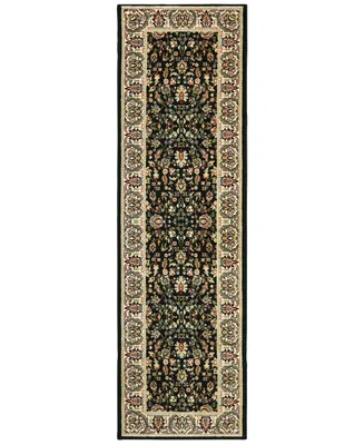 Closeout! Oriental Weavers Kashan 108B Black/Ivory 2'3" x 7'6" Runner Area Rug