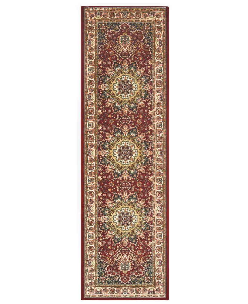 Closeout! Oriental Weavers Kashan 119N Red/Ivory 2'3" x 7'6" Runner Area Rug