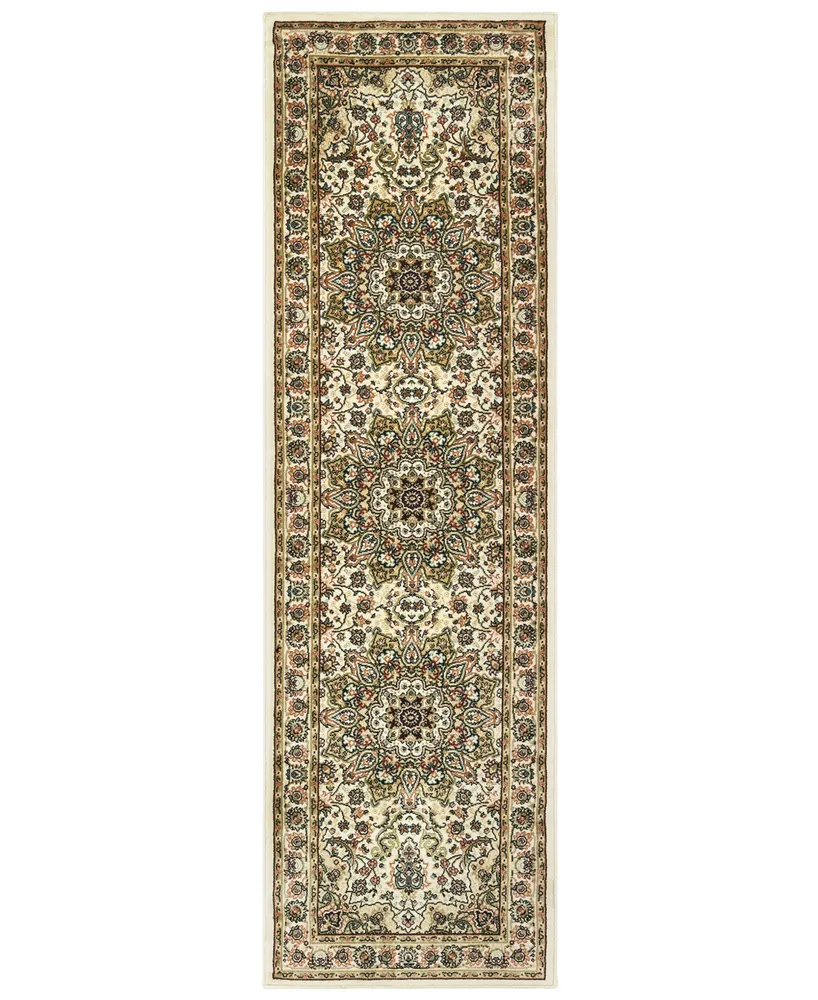 Closeout! Oriental Weavers Kashan 119W Ivory/Beige 2'3" x 7'6" Runner Area Rug