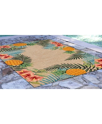 Liora Manne' Ravella 2280 Tropical Neutral 3'6" x 5'6" Indoor/Outdoor Area Rug