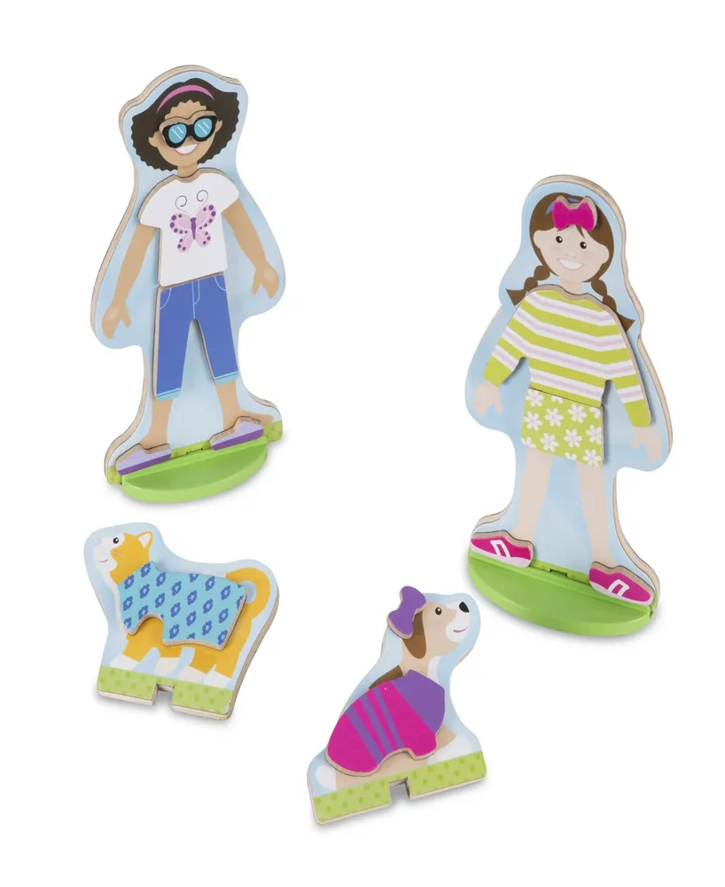 (3) Melissa & Doug Wooden Magnetic Dress Up Dolls Sets