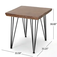 Chana Faux Live Edge Square Dining Table