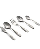 Cambridge Silversmiths Swirl Sand 89-Piece Flatware Set, Service for 12