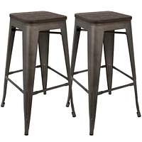 Lumisource Oregon Stackable Barstool Set of 2