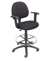 Boss Office Products Drafting Stool W/Footring And Adjustable Arms