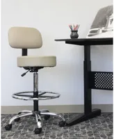 Boss Office Products Caressoft Medical/Drafting Stool W/ Back Cushion